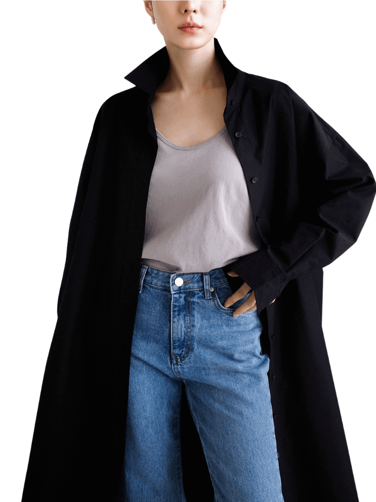 Women's Long Side Split Lapel Blouse -, Blouse , Drestiny , Australia, Black, Blouses, Casual Shirts, Dress Shirts, FR, Long Sleeves, New Zealand, Sky Blue, United Kingdom, United States, White , Drestiny , www.shopdrestiny.com