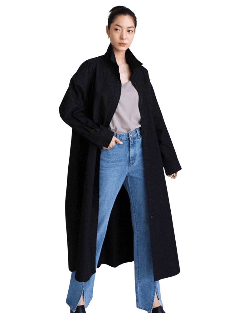 Women's Long Side Split Lapel Blouse -, Blouse , Drestiny , Australia, Black, Blouses, Casual Shirts, Dress Shirts, FR, Long Sleeves, New Zealand, Sky Blue, United Kingdom, United States, White , Drestiny , www.shopdrestiny.com