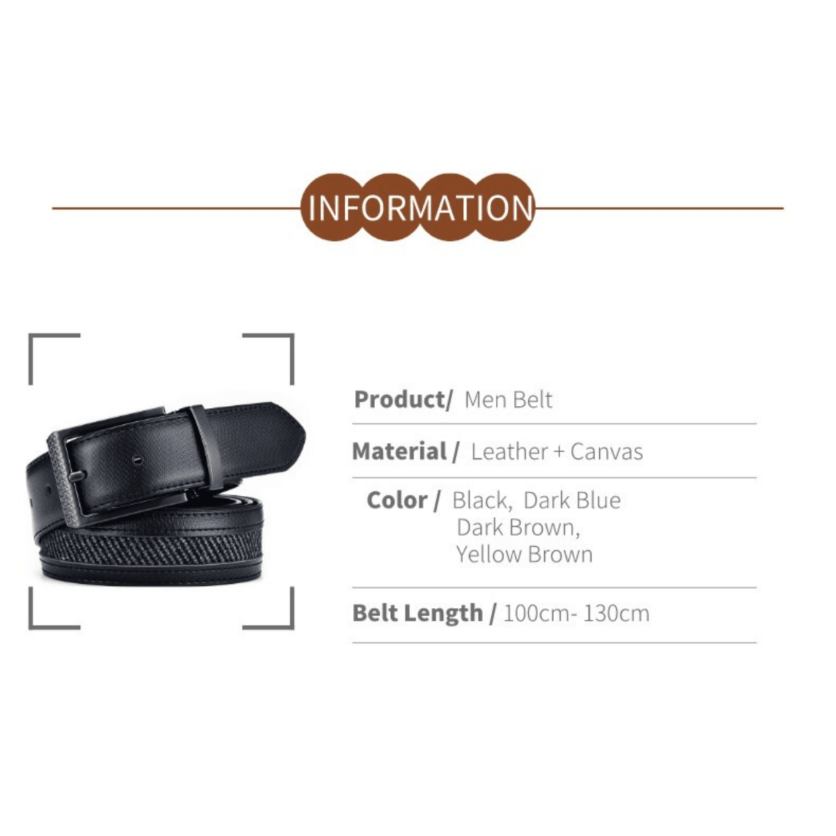 Men's High Quality Genuine Leather + Canvas Belt -, Belts , Drestiny , Australia, Belts, Black, Brown, Canada, Dark Blue, Dark Brown, FR, Gender_Men, New Zealand, United Kingdom, United States , Drestiny , www.shopdrestiny.com