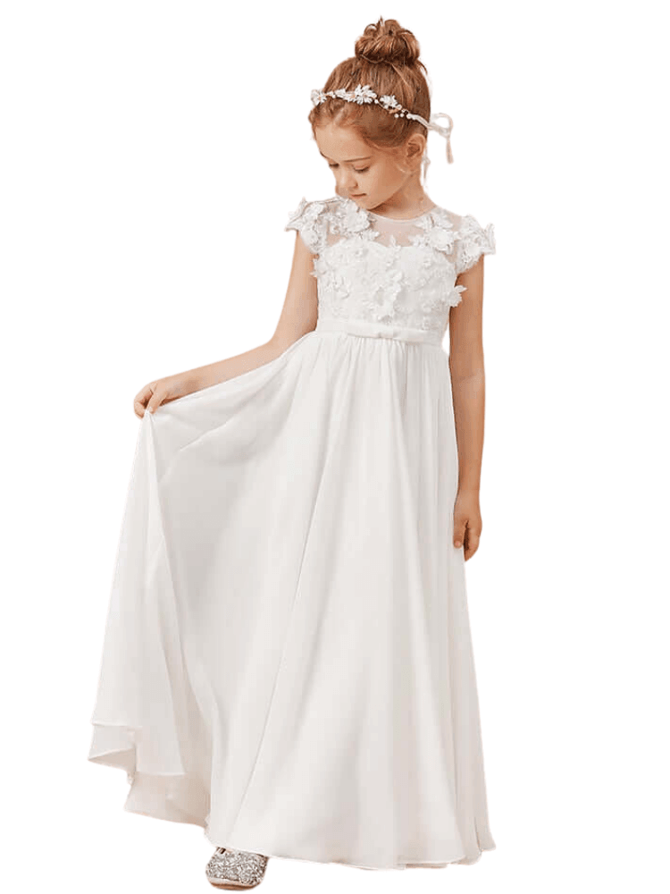 Flower Girl Dresses Applique Sleeveless -, Wedding & Bridal Party Dresses , Drestiny , Australia, Canada, Dresses, Flower Girl Dresses, Girls, Ivory, New Zealand, Sleeveless, TD, United Kingdom, United States, White , Drestiny , www.shopdrestiny.com