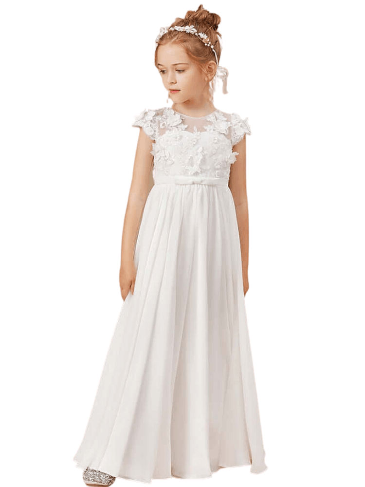 Flower Girl Dresses Applique Sleeveless -, Wedding & Bridal Party Dresses , Drestiny , Australia, Canada, Dresses, Flower Girl Dresses, Girls, Ivory, New Zealand, Sleeveless, TD, United Kingdom, United States, White , Drestiny , www.shopdrestiny.com