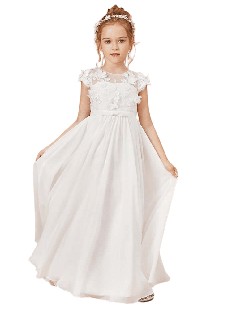 Flower Girl Dresses Applique Sleeveless -, Wedding & Bridal Party Dresses , Drestiny , Australia, Canada, Dresses, Flower Girl Dresses, Girls, Ivory, New Zealand, Sleeveless, TD, United Kingdom, United States, White , Drestiny , www.shopdrestiny.com