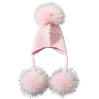 Thumbnail for Baby Hat with Three Real Fur Pompoms -, Hats , Drestiny , Australia, Canada, Hats, New Zealand, United Kingdom, United States , Drestiny , www.shopdrestiny.com