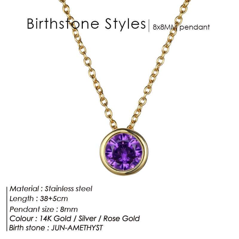 Classic Stainless Steel Birthstone Necklace -, Necklaces , Drestiny , Australia, Canada, Gender_Women, Necklaces, New Zealand, United Kingdom, United States , Drestiny , www.shopdrestiny.com