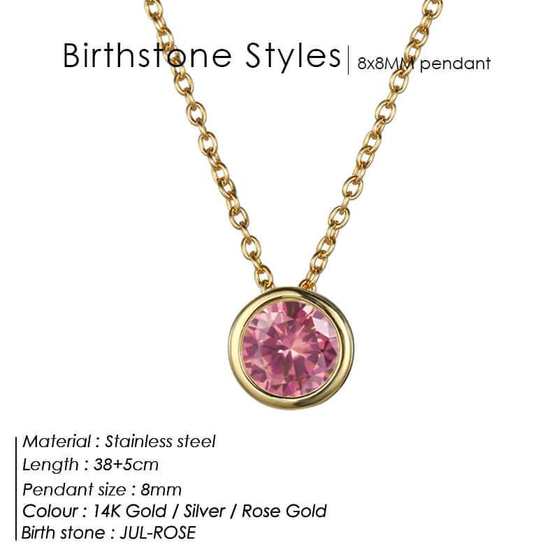 Classic Stainless Steel Birthstone Necklace -, Necklaces , Drestiny , Australia, Canada, Gender_Women, Necklaces, New Zealand, United Kingdom, United States , Drestiny , www.shopdrestiny.com