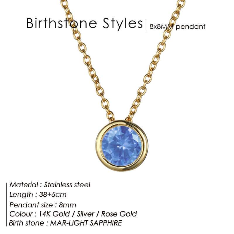 Classic Stainless Steel Birthstone Necklace -, Necklaces , Drestiny , Australia, Canada, Gender_Women, Necklaces, New Zealand, United Kingdom, United States , Drestiny , www.shopdrestiny.com