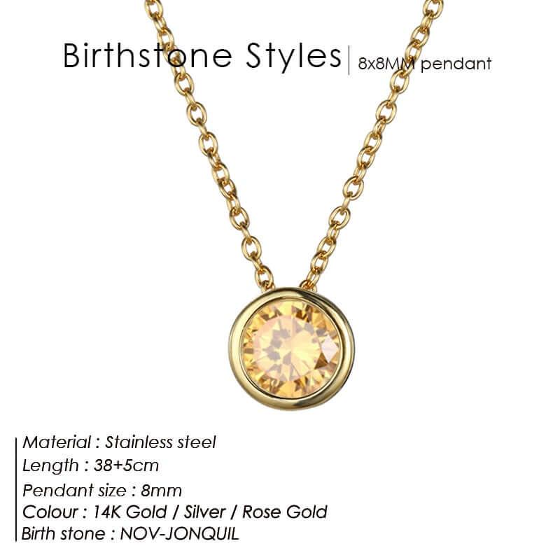 Classic Stainless Steel Birthstone Necklace -, Necklaces , Drestiny , Australia, Canada, Gender_Women, Necklaces, New Zealand, United Kingdom, United States , Drestiny , www.shopdrestiny.com