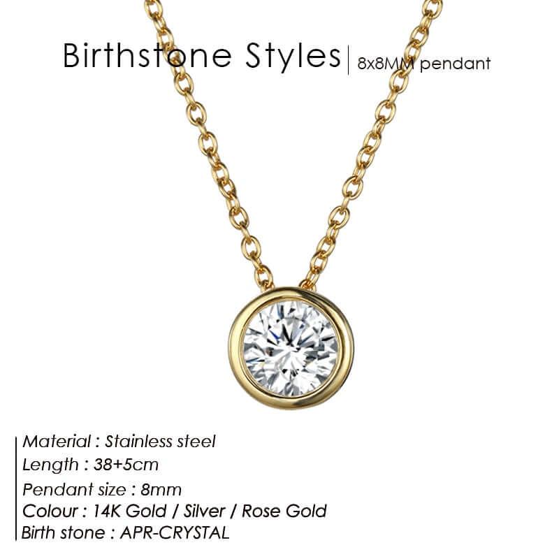 Classic Stainless Steel Birthstone Necklace -, Necklaces , Drestiny , Australia, Canada, Gender_Women, Necklaces, New Zealand, United Kingdom, United States , Drestiny , www.shopdrestiny.com