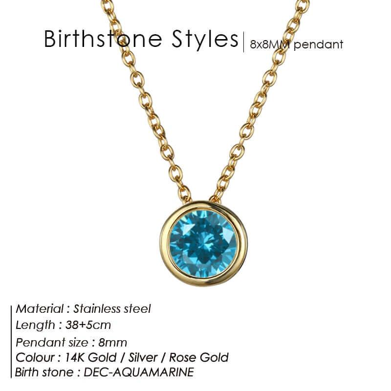 Classic Stainless Steel Birthstone Necklace -, Necklaces , Drestiny , Australia, Canada, Gender_Women, Necklaces, New Zealand, United Kingdom, United States , Drestiny , www.shopdrestiny.com