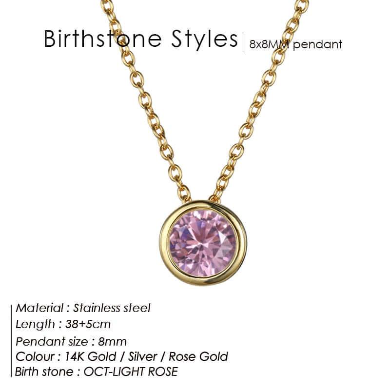 Classic Stainless Steel Birthstone Necklace -, Necklaces , Drestiny , Australia, Canada, Gender_Women, Necklaces, New Zealand, United Kingdom, United States , Drestiny , www.shopdrestiny.com