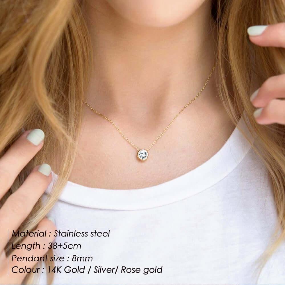 Classic Stainless Steel Birthstone Necklace -, Necklaces , Drestiny , Australia, Canada, Gender_Women, Necklaces, New Zealand, United Kingdom, United States , Drestiny , www.shopdrestiny.com