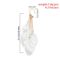 Thumbnail for Extra Long Feather Dangle Earrings -, Earrings , Drestiny , Australia, Black, Canada, Earrings, Gender_Women, New Zealand, Red, United Kingdom, United States, White , Drestiny , www.shopdrestiny.com