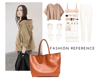 Thumbnail for Women's Large Capacity Real Leather Classic Tote Bag -, Handbags , Drestiny , Australia, Black, Blue, Brown, FR, Green, Grey, Handbags, Light Blue, Light Green, Pink, Purses, Tan, United Kingdom, United States, Wine Red, Yellow , Drestiny , www.shopdrestiny.com