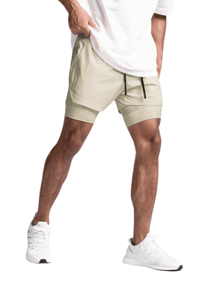 Men's Double-Deck Sport Shorts -, Shorts , Drestiny , Australia, Black, Brown, Canada, Dark Blue, Dark Grey, Gender_Men, Khaki, L, M, Navy, New Zealand, S, Shorts, United Kingdom, United States, White, XL, XXL , Drestiny , www.shopdrestiny.com