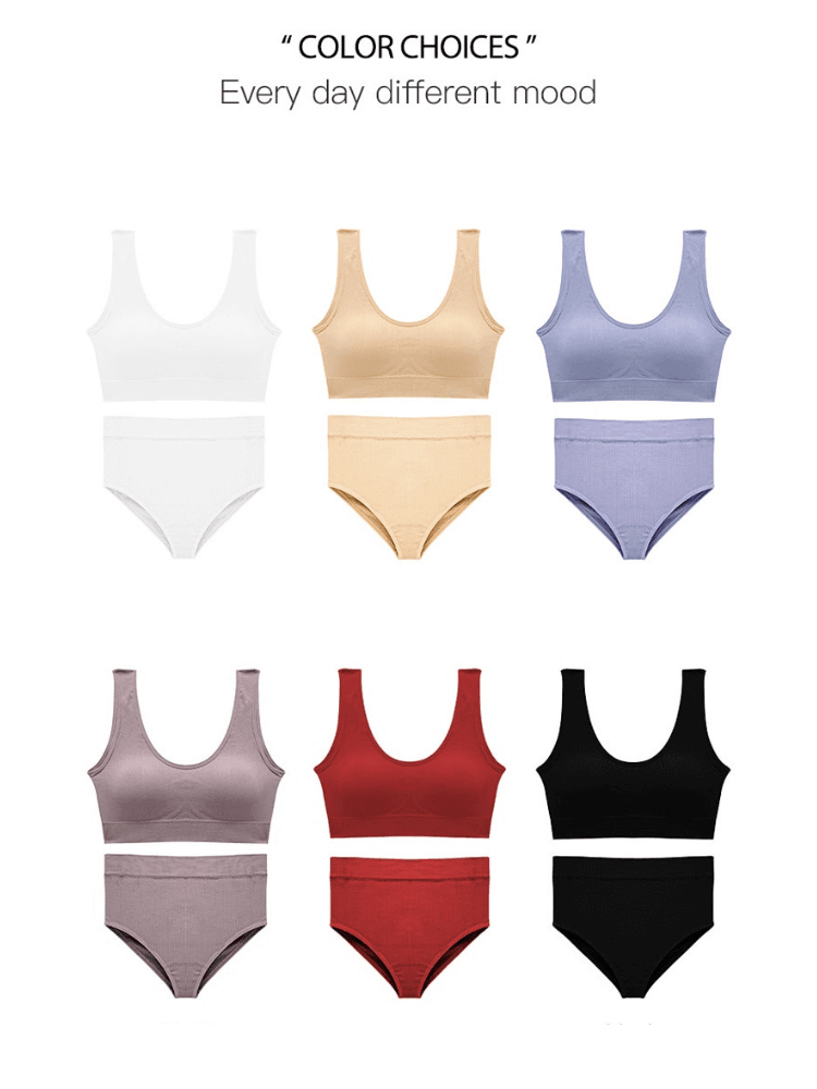 Sexy Seamless Bra + High Waist Panties Set -, Bra Sets , Drestiny , Australia, Black, Bra & Underwear Sets, Bras, Canada, Dark Red, Gender_Women, L, Light Blue, M, New Zealand, Nude, S, United Kingdom, United States, White, XL , Drestiny , www.shopdrestiny.com