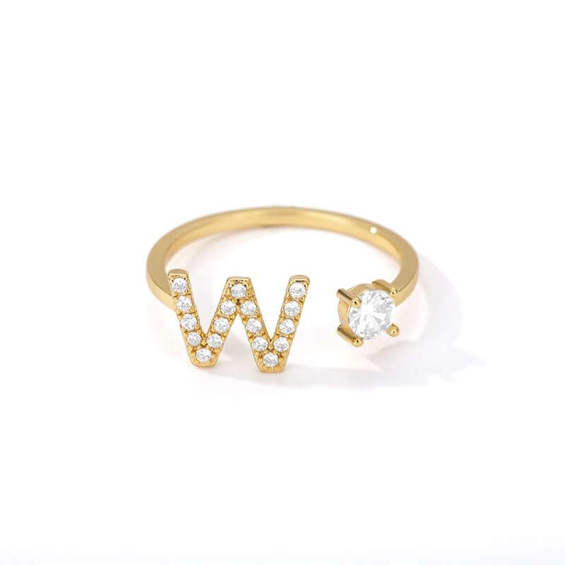 Initial A-Z Letter Rings For Women -, Rings , Drestiny , Australia, Canada, Gender_Women, Gold, New Zealand, United Kingdom, United States , Drestiny , www.shopdrestiny.com