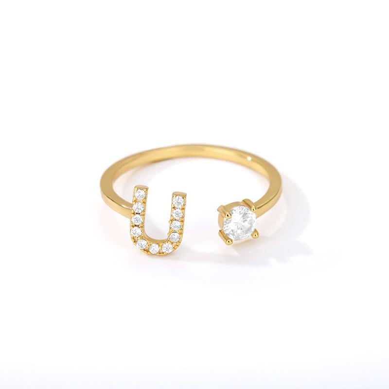 Initial A-Z Letter Rings For Women -, Rings , Drestiny , Australia, Canada, Gender_Women, Gold, New Zealand, United Kingdom, United States , Drestiny , www.shopdrestiny.com