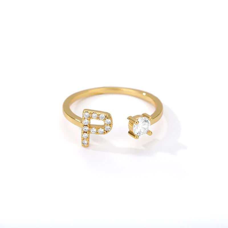 Initial A-Z Letter Rings For Women -, Rings , Drestiny , Australia, Canada, Gender_Women, Gold, New Zealand, United Kingdom, United States , Drestiny , www.shopdrestiny.com