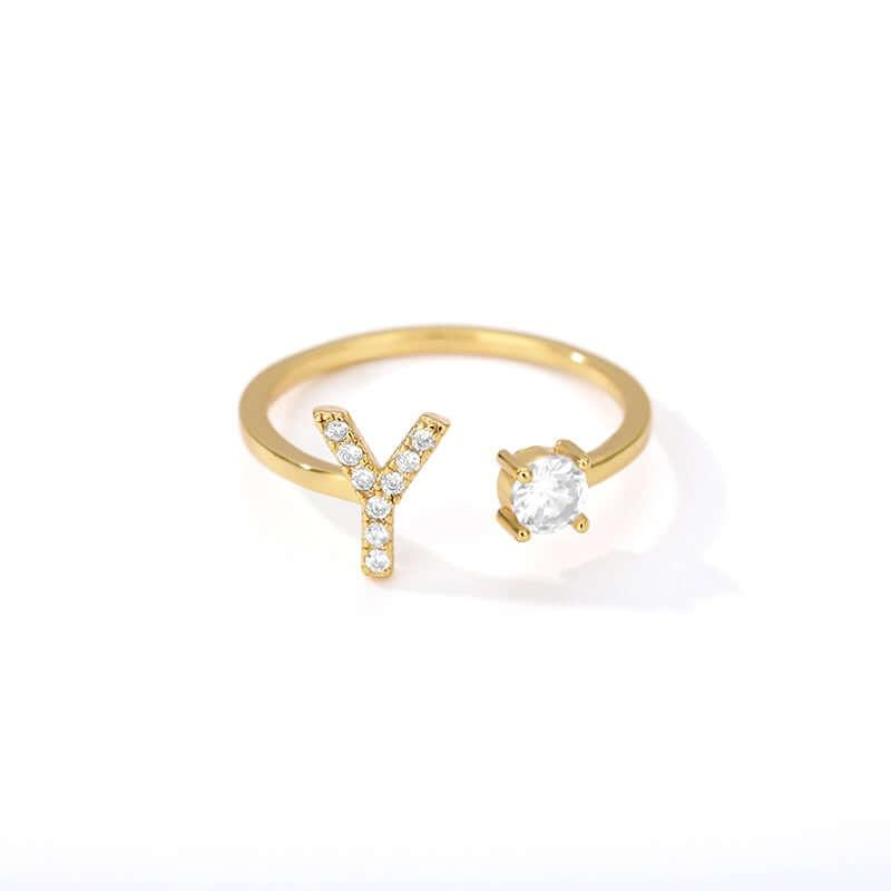 Initial A-Z Letter Rings For Women -, Rings , Drestiny , Australia, Canada, Gender_Women, Gold, New Zealand, United Kingdom, United States , Drestiny , www.shopdrestiny.com