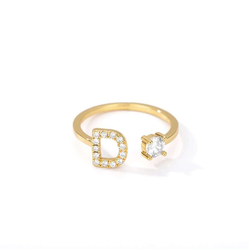 Initial A-Z Letter Rings For Women -, Rings , Drestiny , Australia, Canada, Gender_Women, Gold, New Zealand, United Kingdom, United States , Drestiny , www.shopdrestiny.com