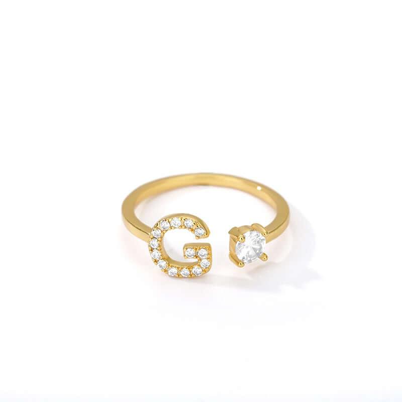 Initial A-Z Letter Rings For Women -, Rings , Drestiny , Australia, Canada, Gender_Women, Gold, New Zealand, United Kingdom, United States , Drestiny , www.shopdrestiny.com