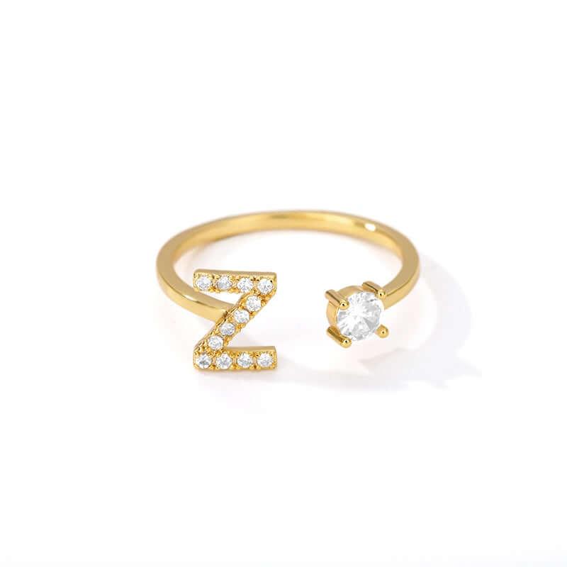 Initial A-Z Letter Rings For Women -, Rings , Drestiny , Australia, Canada, Gender_Women, Gold, New Zealand, United Kingdom, United States , Drestiny , www.shopdrestiny.com