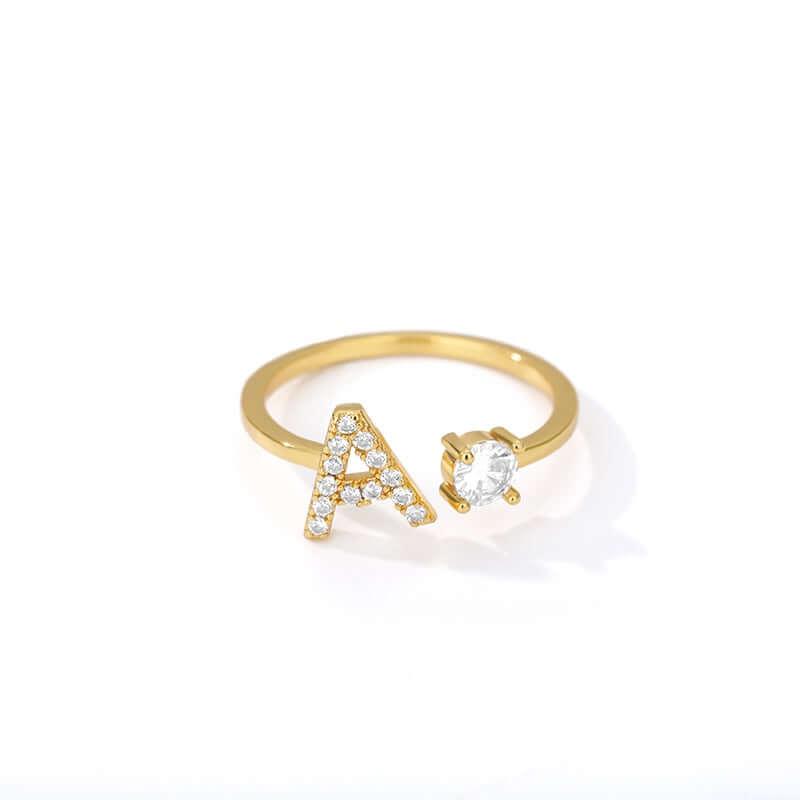 Initial A-Z Letter Rings For Women -, Rings , Drestiny , Australia, Canada, Gender_Women, Gold, New Zealand, United Kingdom, United States , Drestiny , www.shopdrestiny.com