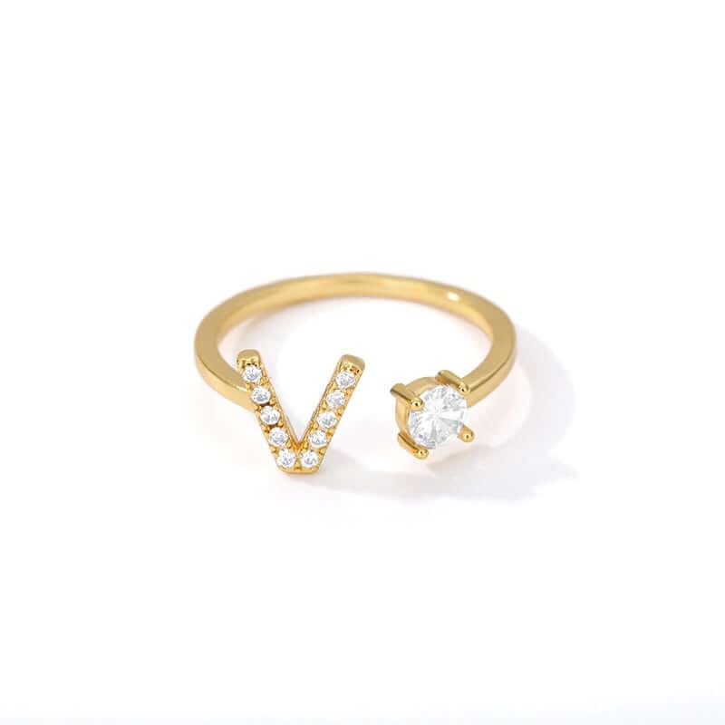 Initial A-Z Letter Rings For Women -, Rings , Drestiny , Australia, Canada, Gender_Women, Gold, New Zealand, United Kingdom, United States , Drestiny , www.shopdrestiny.com