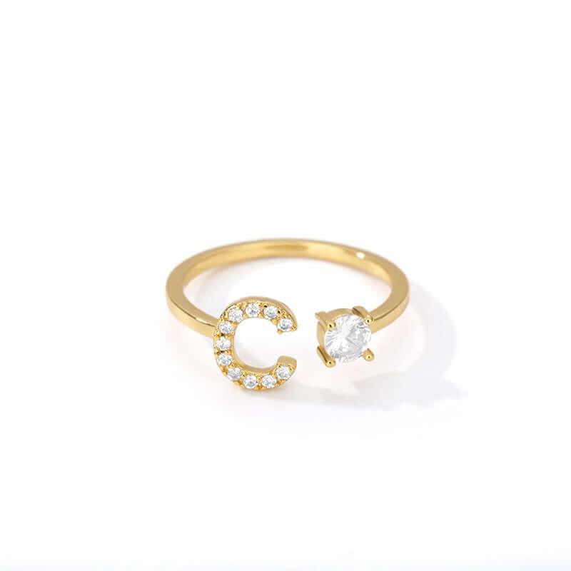 Initial A-Z Letter Rings For Women -, Rings , Drestiny , Australia, Canada, Gender_Women, Gold, New Zealand, United Kingdom, United States , Drestiny , www.shopdrestiny.com