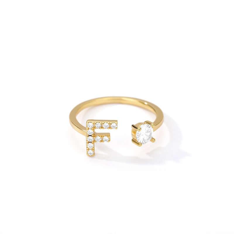 Initial A-Z Letter Rings For Women -, Rings , Drestiny , Australia, Canada, Gender_Women, Gold, New Zealand, United Kingdom, United States , Drestiny , www.shopdrestiny.com