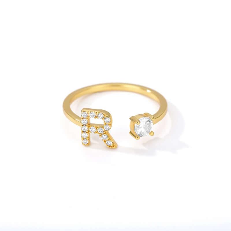 Initial A-Z Letter Rings For Women -, Rings , Drestiny , Australia, Canada, Gender_Women, Gold, New Zealand, United Kingdom, United States , Drestiny , www.shopdrestiny.com