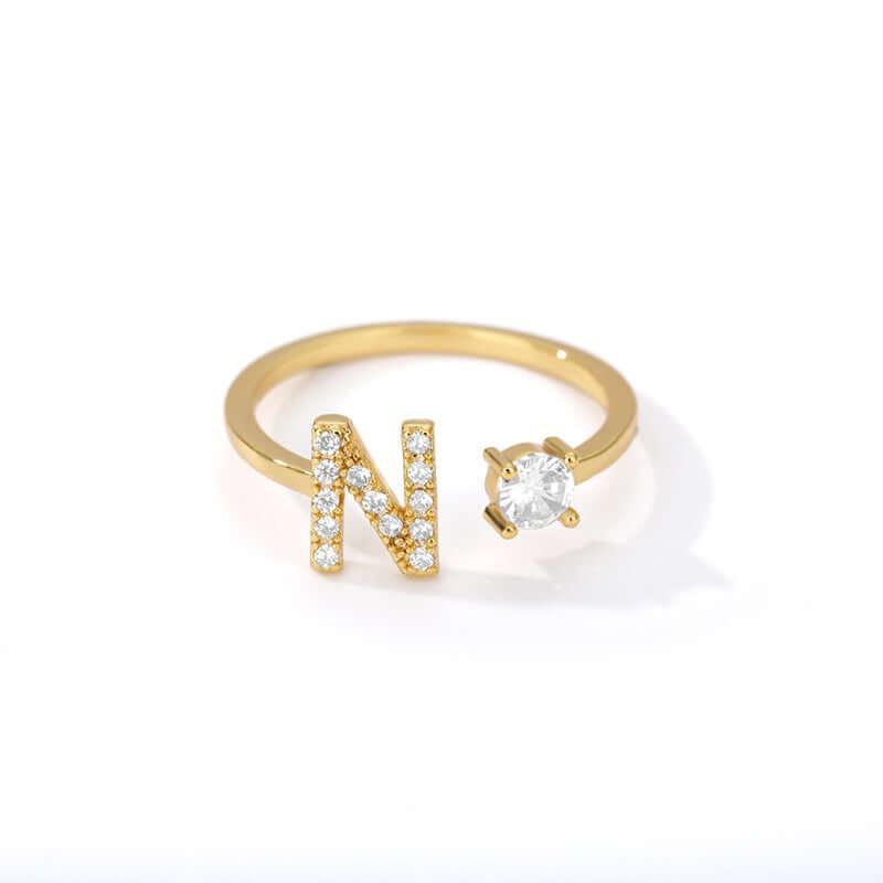 Initial A-Z Letter Rings For Women -, Rings , Drestiny , Australia, Canada, Gender_Women, Gold, New Zealand, United Kingdom, United States , Drestiny , www.shopdrestiny.com