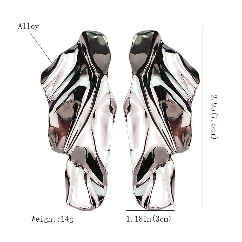 Irregular Metal Statement Stud Earrings -, Earrings , Drestiny , Australia, Canada, Earrings, FR, Gender_Women, Gold, New Zealand, Silver, United Kingdom, United States , Drestiny , www.shopdrestiny.com