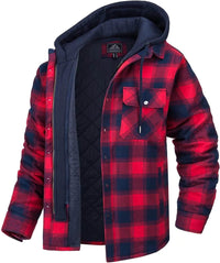 Thumbnail for Men's Hooded Flannel Jacket -, Jacket , Drestiny , 4XL, Australia, Black, Blue, Brown, Coats, Grey, Jackets, L, M, Navy, Red, United Kingdom, United States, White, XL, XXL, XXXL , Drestiny , www.shopdrestiny.com