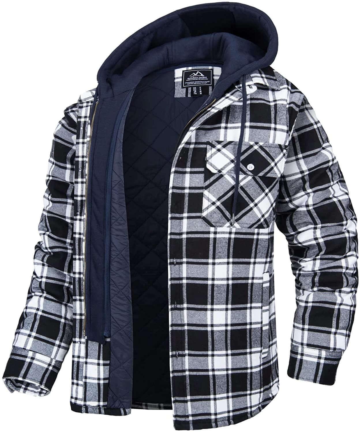 Men's Hooded Flannel Jacket -, Jacket , Drestiny , 4XL, Australia, Black, Blue, Brown, Coats, Grey, Jackets, L, M, Navy, Red, United Kingdom, United States, White, XL, XXL, XXXL , Drestiny , www.shopdrestiny.com