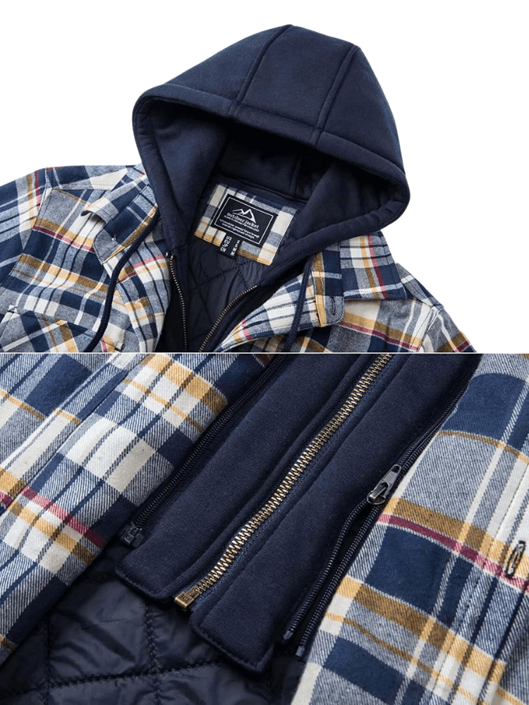 Men's Hooded Flannel Jacket -, Jacket , Drestiny , 4XL, Australia, Black, Blue, Brown, Coats, Grey, Jackets, L, M, Navy, Red, United Kingdom, United States, White, XL, XXL, XXXL , Drestiny , www.shopdrestiny.com