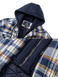 Thumbnail for Men's Hooded Flannel Jacket -, Jacket , Drestiny , 4XL, Australia, Black, Blue, Brown, Coats, Grey, Jackets, L, M, Navy, Red, United Kingdom, United States, White, XL, XXL, XXXL , Drestiny , www.shopdrestiny.com