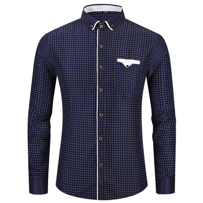 Men's Long Sleeve Dress Shirt -, Dress Shirt , Drestiny , 4XL, 6XL, 8XL, Australia, DarkBlue, Dress Shirts, FR, L, Long Sleeves, New Zealand, S, United Kingdom, United States, XXL , Drestiny , www.shopdrestiny.com