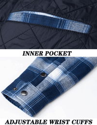 Thumbnail for Men's Long Sleeve Quilted Lined Flannel Shirt Jackets -, Shirts , Drestiny , 4XL, Australia, Black, Blue, Coats, Dark Blue, Dark Green, Grey, Jackets, L, M, Navy, Orange, Red, United Kingdom, United States, White, XL, XXL, XXXL, Yellow , Drestiny , www.shopdrestiny.com