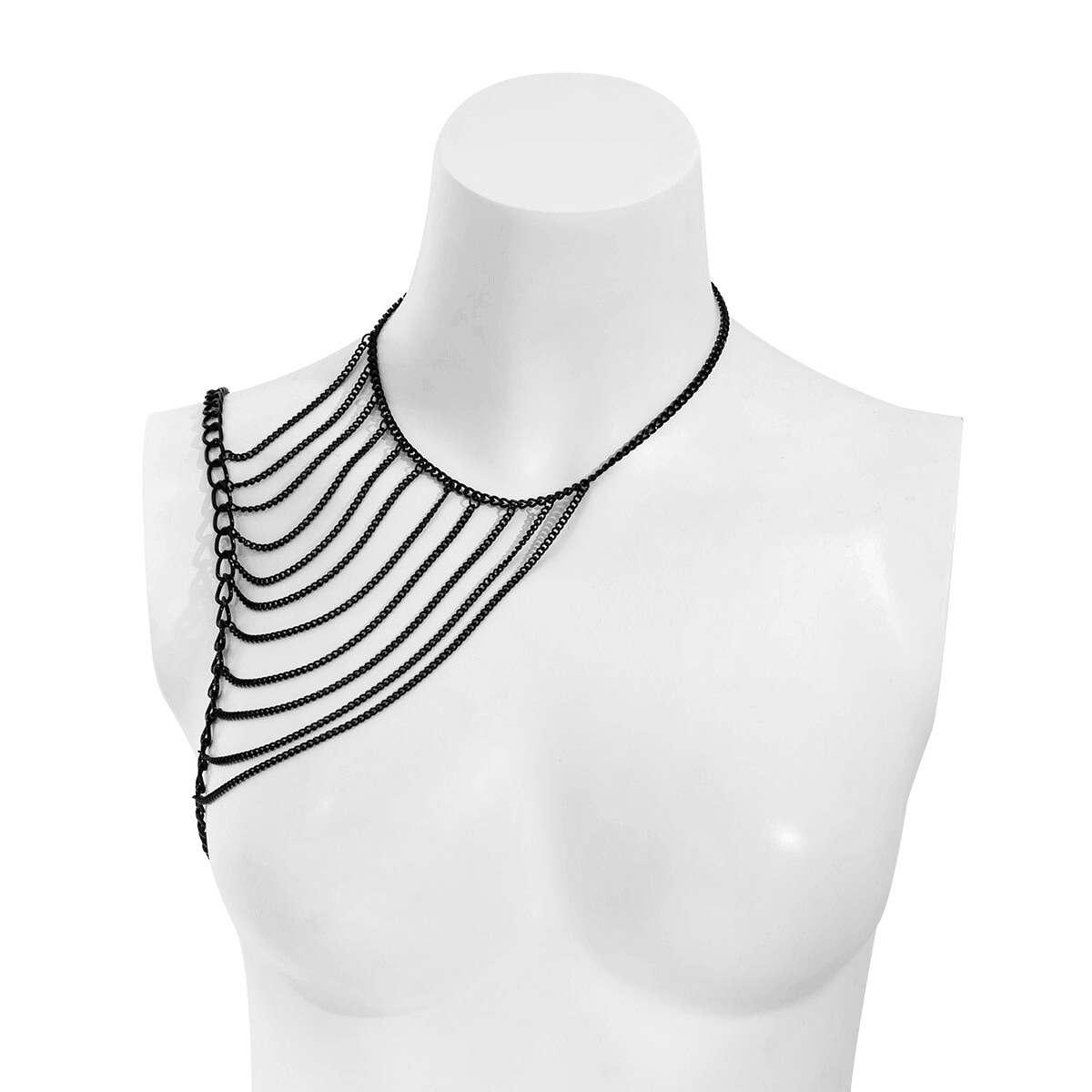 Multilayer Black Shoulder Body Chain for Women -, Body Jewelry , Drestiny , Australia, Black, Body Chains, Body Jewelry, Canada, Gender_Women, New Zealand, United Kingdom, United States , Drestiny , www.shopdrestiny.com