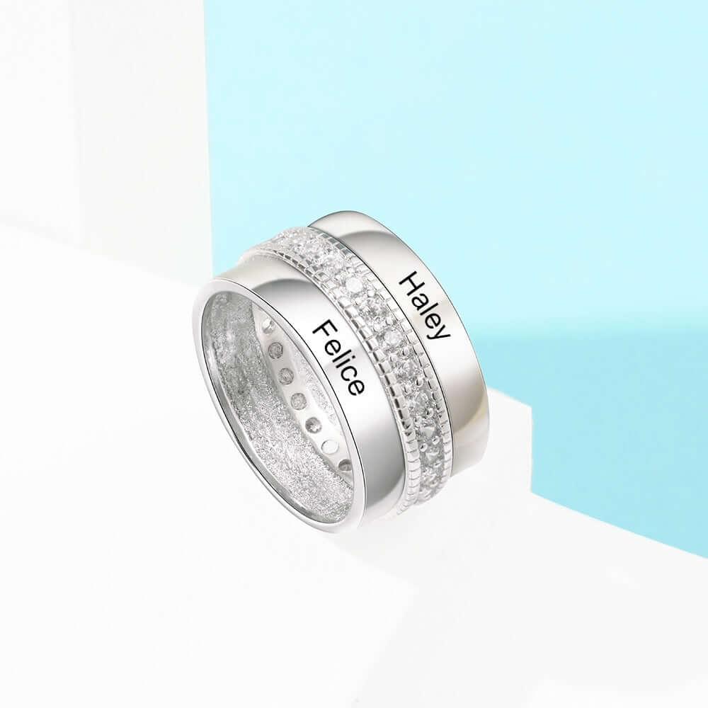 Personalized Engraved Name Rings -, Rings , Drestiny , 10, 11, 12, 6, 7, 8, 9, Australia, Canada, New Zealand, Rings, Silver, United Kingdom, United States , Drestiny , www.shopdrestiny.com