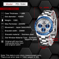 Thumbnail for Men's Sapphire Stainless Steel Luxury PAGANI Watch (Identical To The Rolex Daytona!) -, Watches , Drestiny , Australia, Black, Blue, Canada, Green, New Zealand, Silver, United Kingdom, United States, Watches, White , Drestiny , www.shopdrestiny.com