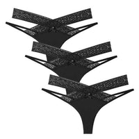 Thumbnail for Women's Cross Strap Lace G-String Panties - 3 Pairs! -, Panties , Drestiny , Australia, Black, Canada, Dark Green, Gender_Women, Green, L, M, New Zealand, Pink, Purple, Underwear, United Kingdom, United States, White, XL , Drestiny , www.shopdrestiny.com