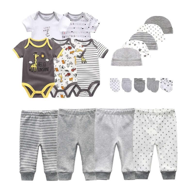 Unisex Bodysuits + Pants + Hats + Gloves Sets -, Sets , Drestiny , 3M, 6M, Australia, Boys, Girls, Gloves, Hats, Pajamas, Pant Sets, Rompers, Sets, Short Sleeves, United Kingdom, United States , Drestiny , www.shopdrestiny.com