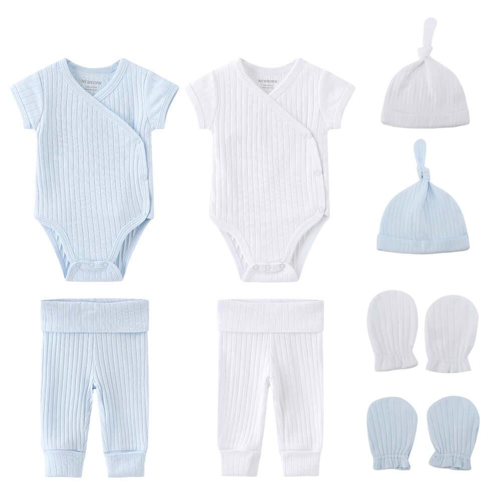 Unisex Bodysuits + Pants + Hats + Gloves Sets -, Sets , Drestiny , 3M, 6M, Australia, Boys, Girls, Gloves, Hats, Pajamas, Pant Sets, Rompers, Sets, Short Sleeves, United Kingdom, United States , Drestiny , www.shopdrestiny.com