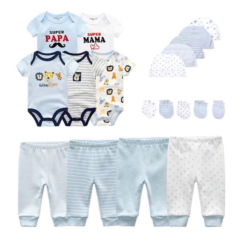 Unisex Bodysuits + Pants + Hats + Gloves Sets -, Sets , Drestiny , 3M, 6M, Australia, Boys, Girls, Gloves, Hats, Pajamas, Pant Sets, Rompers, Sets, Short Sleeves, United Kingdom, United States , Drestiny , www.shopdrestiny.com