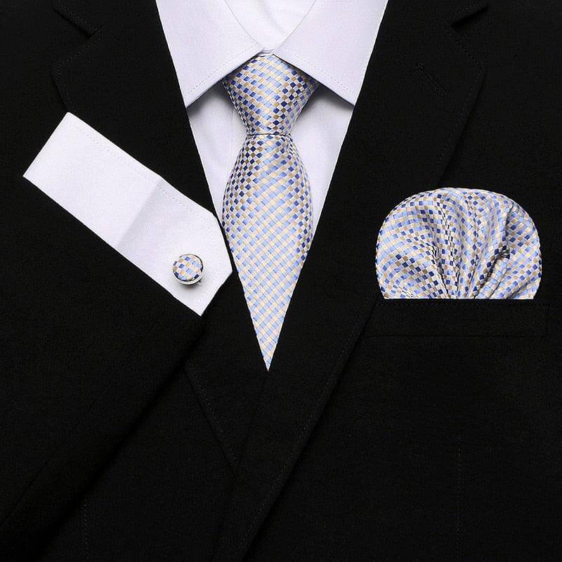 Wedding Silk Tie Handkerchief & Cuff Links Set -, Tie Sets , Drestiny , Australia, Beige, Black, Blue, Brown, Canada, Cufflinks, Dark Blue, Dark Brown, Dark Red, Gender_Men, Gold, Light Blue, Light Brown, Navy, New Zealand, Pink, Pocket Squares, Red, Royal Blue, Sets, Silver, Sky Blue, Ties, United Kingdom, United States, White, Wine Red , Drestiny , www.shopdrestiny.com