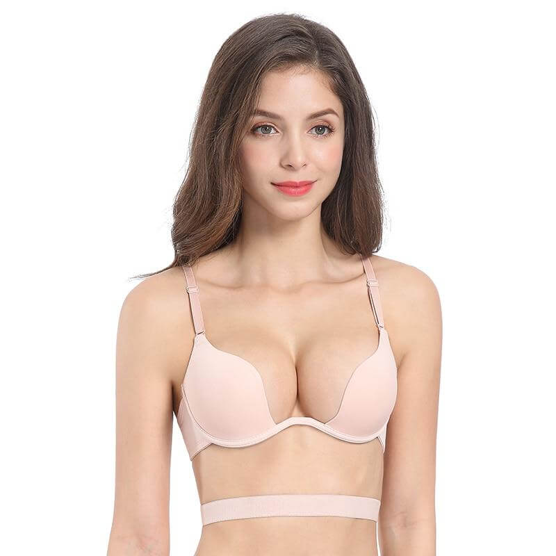 Women's Deep U Low Cut Push Up Bra -, Bras , Drestiny , Australia, Black, Bras, Canada, Gender_Women, New Zealand, Purple, United Kingdom, United States, Wheat, White , Drestiny , www.shopdrestiny.com