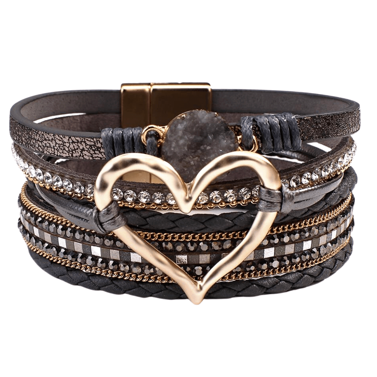 Women's Leather Hollow Heart Charm Bracelets -, Bracelet , Drestiny , Australia, Beige, Black, Bracelets, Brown, Canada, Coffee, Dark Blue, Dark Grey, Dark Olive Green, Gender_Women, Gold, Green, Grey, Khaki, Light Blue, Navy, New Zealand, Pink, Purple, Red, Silver, United Kingdom, United States, White, Wine Red , Drestiny , www.shopdrestiny.com