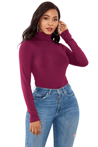 Thumbnail for Women's Long Sleeve Turtleneck Bodysuit -, Bodysuits , Drestiny , Australia, Black, Blue, Bodysuits, Canada, Dark Blue, Dark Olive Green, Dark Red, FR, L, Light Green, Long Sleeves, M, New Zealand, Purple, Red, Rosy Brown, S, Turtlenecks, United Kingdom, United States, Violet Red, White, XL , Drestiny , www.shopdrestiny.com